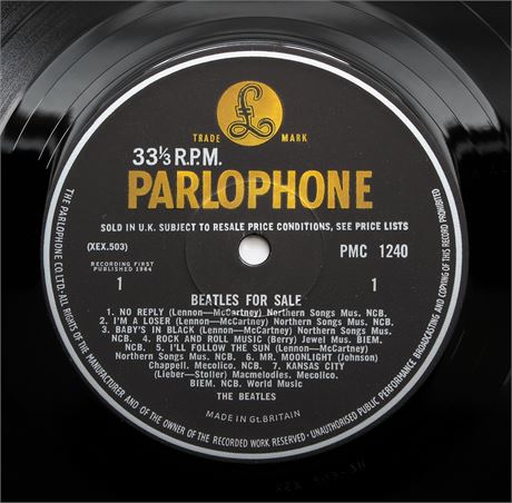 Parlogram Auctions - Beatles For Sale - UK 3N/4N MONO Press LP MINT - 2 ...